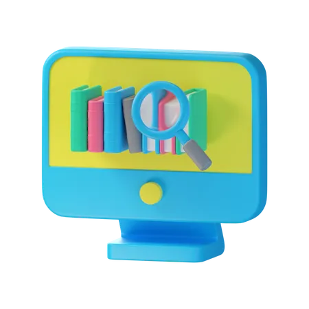 Online Book Library  3D Icon