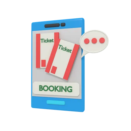 Online Book Tickets  3D Icon