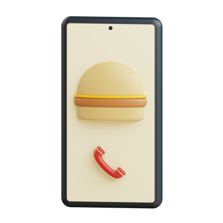 Online Burger Order  3D Icon