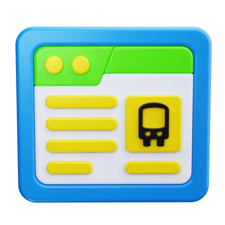 Online-Bus  3D Icon