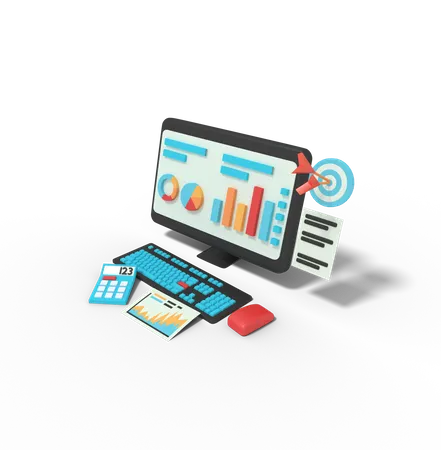 Online Business Analysis  3D Illustration