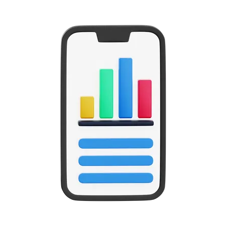 Online Business Analysis Graph  3D Icon