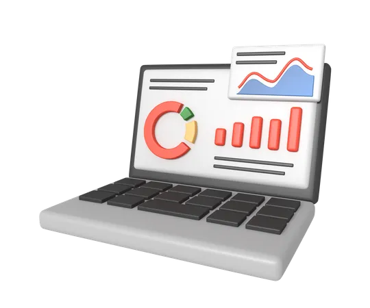 Asset Management Dashboard Statistics Chart Concept Illustration 3D Icon