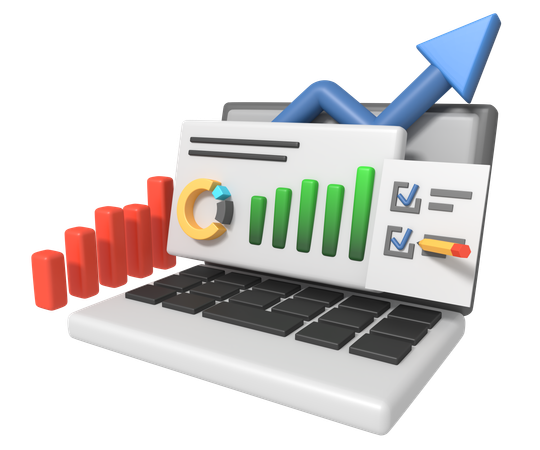 Online business analytics  3D Icon