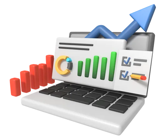 Online business analytics  3D Icon