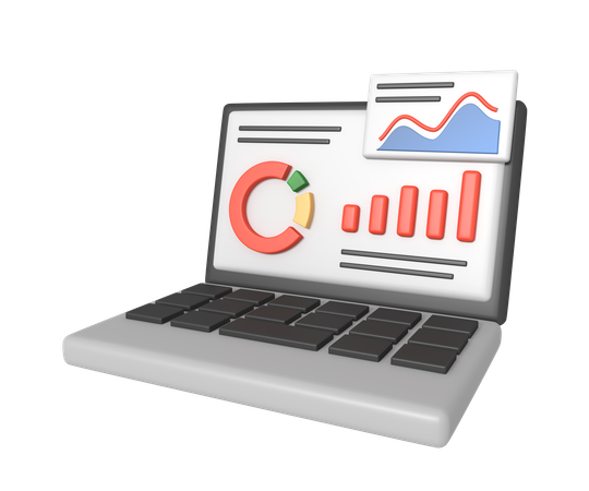 Online business analytics  3D Icon