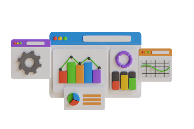 Online Business Analytics  3D Illustration