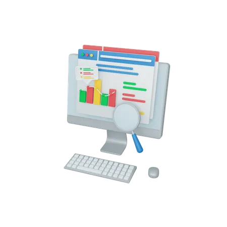 Online Business Analytics 3D Illustration