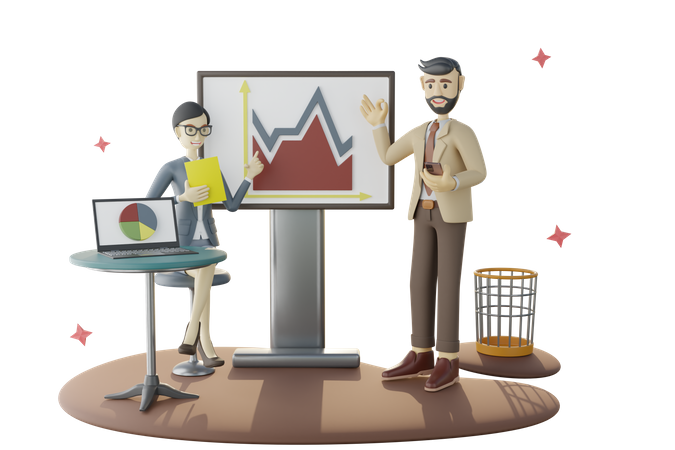 Online business growth presentation 3D Illustration