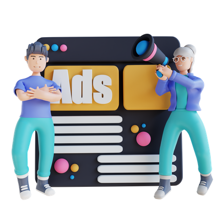Online business marketing  3D Illustration