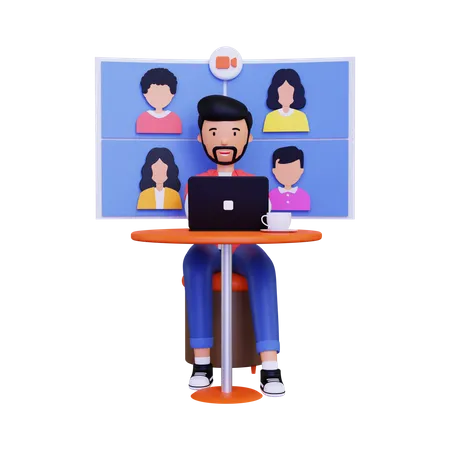 Online Business Meeting  3D Illustration