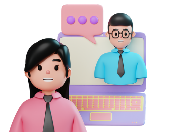 Online Business Meeting  3D Illustration