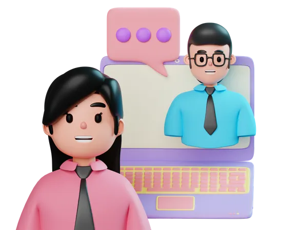 Online Business Meeting  3D Illustration