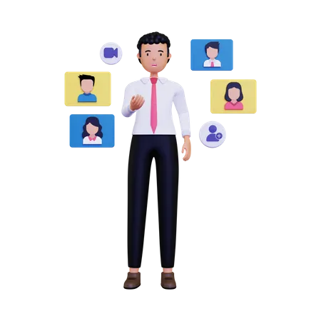 Online Business Meeting 3D Illustration