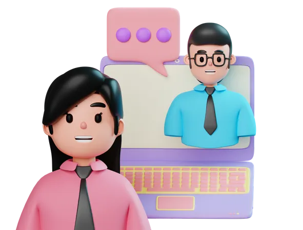 Online Business Meeting 3D Illustration