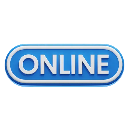 Online Button  3D Icon