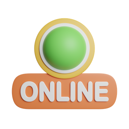 Online Button  3D Icon