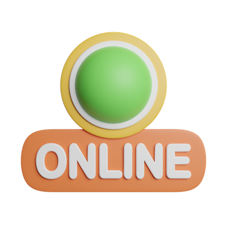 Online Button 3D Icon