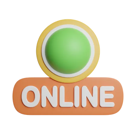 Online Button  3D Icon