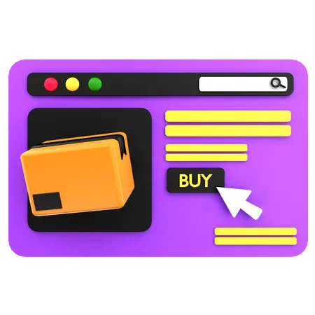 3 D Icon Buy Packet Illustration 3D Icon