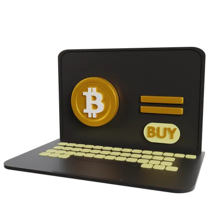 Online Buy Bitcoin  3D Icon