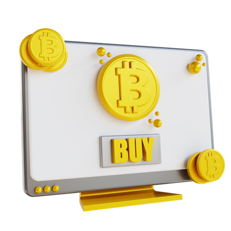 Online Buy Bitcoin  3D Icon