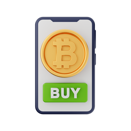 Online Buy Bitcoin  3D Icon