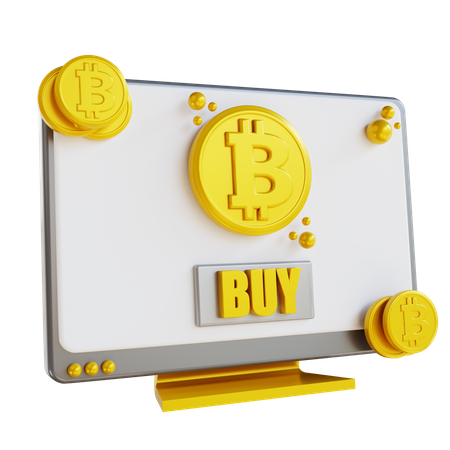 Online Buy Bitcoin  3D Illustration