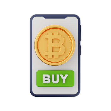 Online Buy Bitcoin  3D Icon