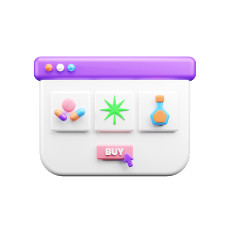 Online Buy Medicine  3D Icon