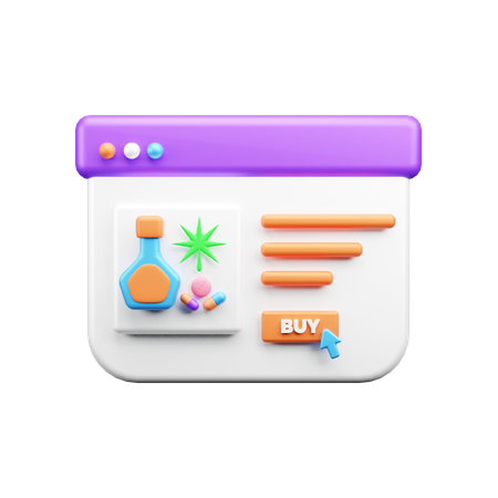 Online Buy Medicine  3D Icon