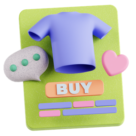 Online Buy Shirt  3D Icon