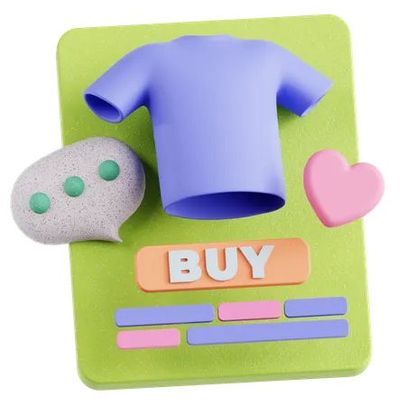 Online Buy Shirt  3D Icon