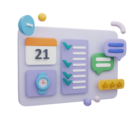 Online Calendar Homepage  3D Illustration