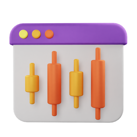 Online Candle Chart  3D Icon