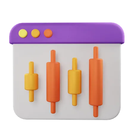 Online Candle Chart  3D Icon