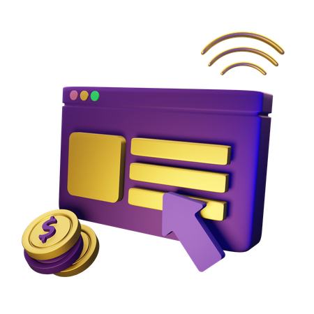 Online Card Payment  3D Icon