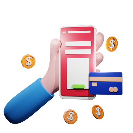 Online Card Payment  3D Illustration