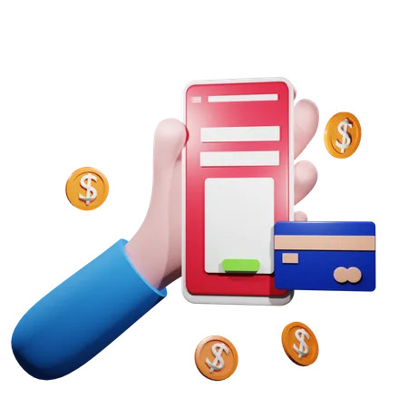 Online Card Payment  3D Illustration