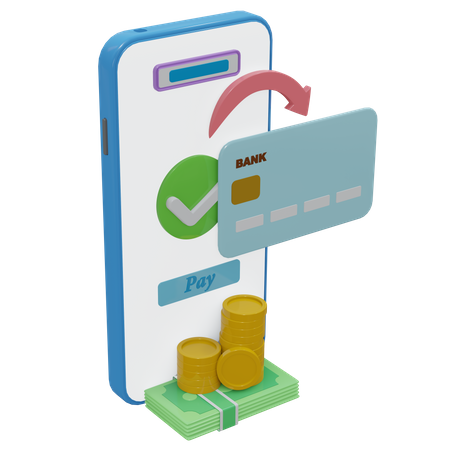 Online Card Payment  3D Illustration