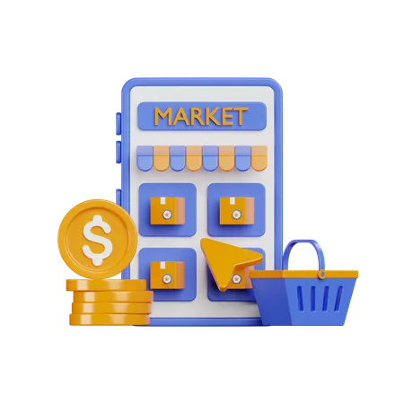 Online Cart  3D Icon