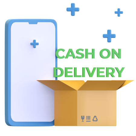 Online cash on delivery parcel  3D Illustration