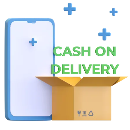 Online cash on delivery parcel  3D Illustration