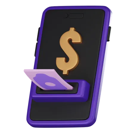 Online Cash Withdrawal  3D Icon