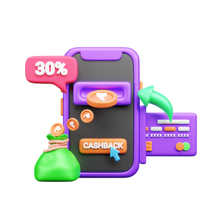 Online Cashback  3D Icon