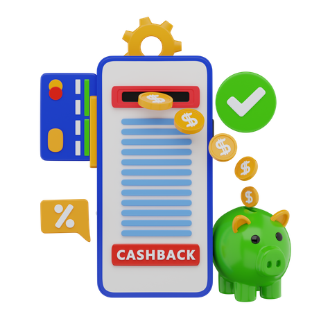 Online Cashback  3D Illustration