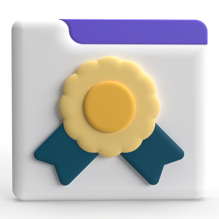Online Certificate  3D Icon