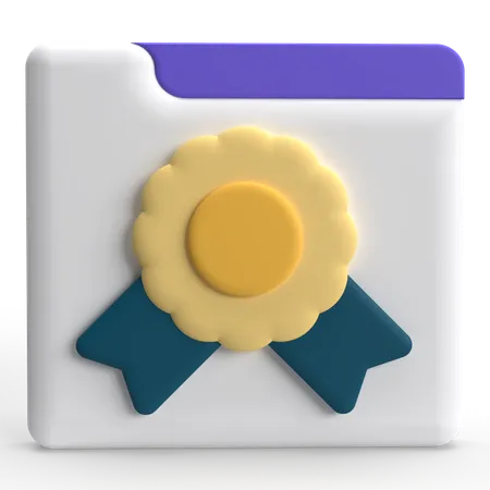 Online Certificate  3D Icon