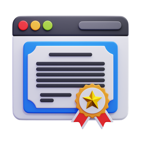 Online Certificate  3D Icon