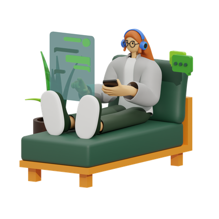 Online Chat  3D Illustration